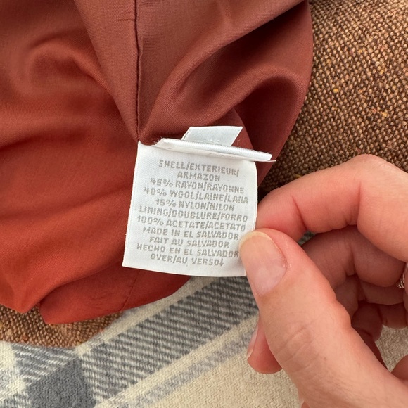 Liz Claiborne Brown Wool Tweed Jacket Blazer - Picture 7 of 7